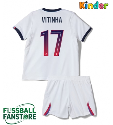 Paris Saint-Germain Vitinha #17 Replik Auswärtstrikot Kinder 2026-27 Kurzarm (+ Kurze Hosen)